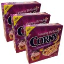 Corny Happy Birthday Riegel "Typ Heidelbeer-Cupcake" (3 x 6 Riegel)