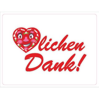 Wechselgeldschale Acryl 5mm 20x15 Motiv:Herzlichen Dank