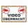 Hinweisschild: Video überwacht 20x13,5 cm Hartschaum mit Digitaldruck