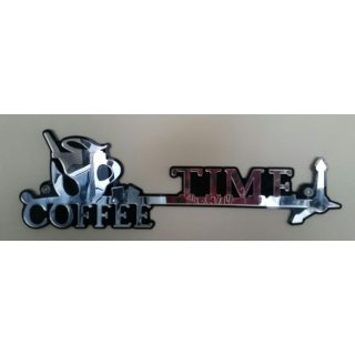 Schrift/Spruch [Coffee Time] [Acryl 2Farben Schwarz/Spiegel 60  x 19cm x 3mm]