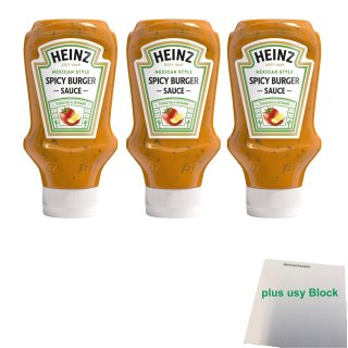 Heinz Spicy Burger Sauce Party Pack (3x400ml Flasche) plus usy Block