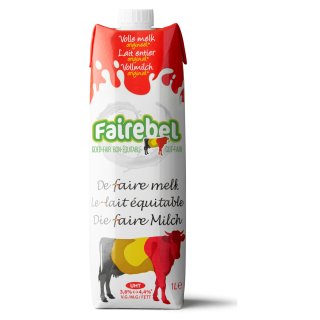 Fairebel die faire Milch Vollmilch 3,8 - 4,4 % Fett UHT  (1 Liter)