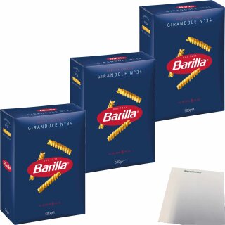 Barilla Nudeln Girandole 3er Pack (3x500g Packung) + usy Block