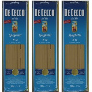 3x De Cecco Nudeln "Spaghetti" n.12, 500 g