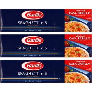 3x Barilla Nudeln "Spaghetti" n.5, 500 g