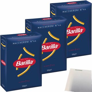 Barilla Pasta Maccheroni 3er Pack (3x500g Packung) + usy Block