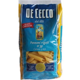 De Cecco Nudeln Pennoni Rigati n.39 (500g Packung)