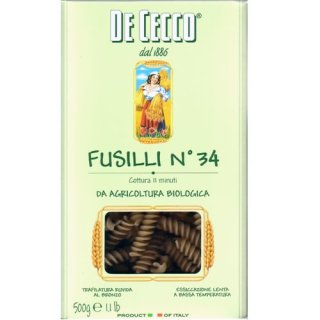 De Cecco Nudeln "Fusilli Biologica" n.34, 500 g