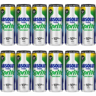 Absolut Vodka Sprite Zero 10% Vol (12x0,33l Dose) VPE
