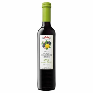 Darbo Fruchtsirup Schwarze Johannisbeere Zitrone Zuckerreduziert (0,5l Flasche)