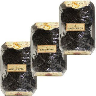 3x Terre del Sole Nudeln "Linguine al Nero di Seppia", 250 g