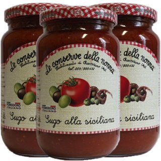 3x Conserve della nonna "Sugo alla siciliana", 350 g