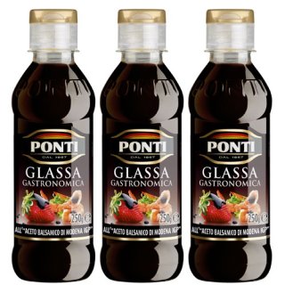 3x Ponti Glassa Gastronomica "Balsamicocreme", 200 ml