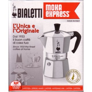 Bialetti Aluminium Espressokocher "Moka Express", 3 Tassen