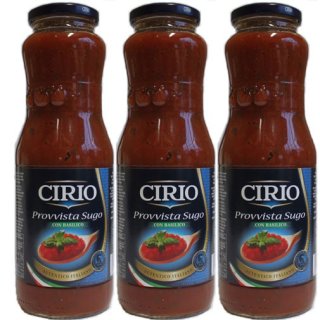 3x Cirio Provista Sugo "Tomatensauce mit Basilikum", 700 g