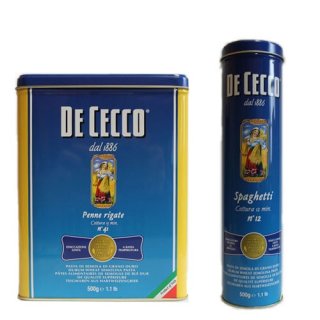 Testpaket De Cecco "Spaghetti + Penne Rigate in Metalldosen"
