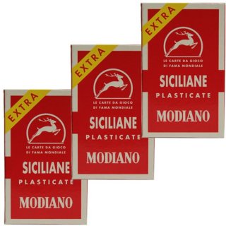 3x Modiano Scopa Karten "Siciliane n°96", 40 Karten