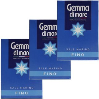 3x Gemma di mare Fino "feines Meersalz", 1000 g