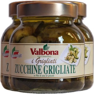 3x Valbona Antipasti Zucchine Grigliate "Gegrillte Zucchini", 280 g