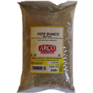 Arco Grandi Aromi Weisser Pfeffer "Gemahlen" aus Italien, 500 g