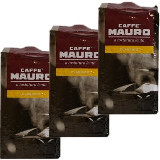 3x Mauro Kaffee Espresso Caffe "Classico", 250 g gemahlen