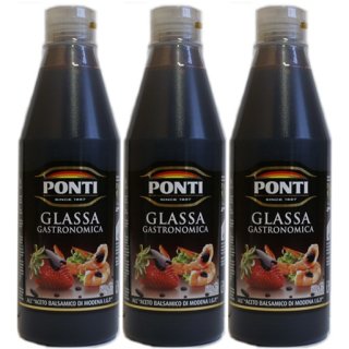 3x Ponti Glassa Gastronomica "Balsamicocreme", 500 ml