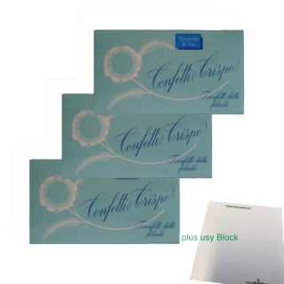 Confetti Crispo "Hochzeitsmandeln oder Taufmandeln" blau, 3x 1 kg + usy Block