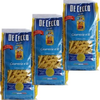 3x De Cecco Nudeln "Casareccia" n.88, 500 g