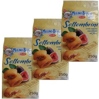 3x Mulino Bianco Kekse "Settembrini", 250 g