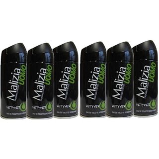 6x Malizia Uomo Deo "Vetyver", 150 ml