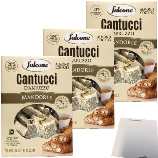 Falcone Cantuccini alla Mandorla "Mandelgebäck" 3er Pack (3x1kg Packung) + usy Block