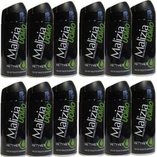 12x Malizia Uomo Deo "Vetyver", 150 ml