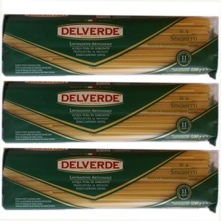 3x Delverde Nudeln "Spaghetti" n.4, 500 g