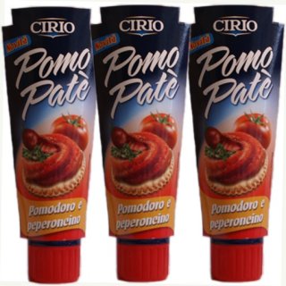 3x Cirio Pomo Paté "Pomodoro e Peperoncino", 100 g