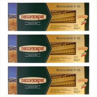 3x Delverde Nudeln "Mafaldine" n.16, 500 g