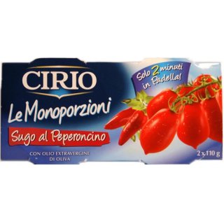 Cirio Le Monoporzioni "Sugo al Peperoncino", 2x 110 g