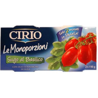 Cirio Le Monoporzioni "Sugo al Basilico", 2x 110 g