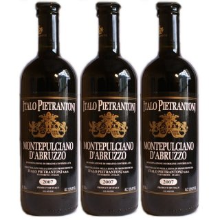 3x Italo Pietrantonj Montepulciano D`Abruzzo DOC 2007 "Etichetta Nera", 750 ml