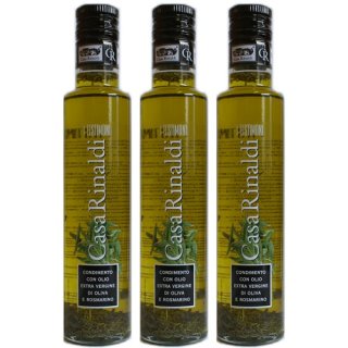 3x Casa Rinaldi Olivenöl "mit Rosmarin", Extra Vergine, 250 ml