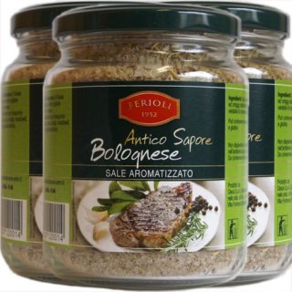 3x Ferioli Sale Aromatizzato "Aromatisiertes Salz Bolognese", 300 g
