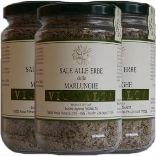 3x Sale Alle Erbe delle Marlunghe "Vignata" aromatisiertes Salz, 300 g