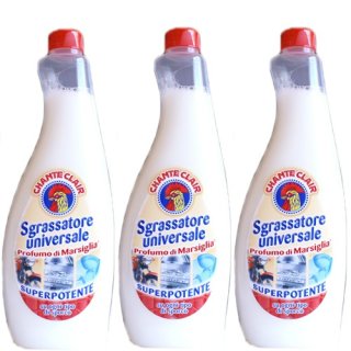 3x Chante Clair "Sgrassatore universale Nachfüllflasche" Superpotente, 750ml