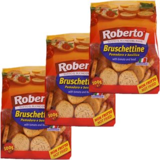 3x Roberto Bruschettine "Pomodoro e basilico", 100 g