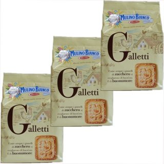 3x Mulino Bianco Kekse "Galletti", 350 g