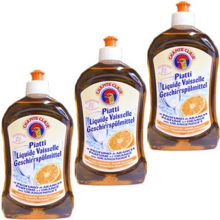 3x Chante Clair Liquido Piatti Arancia "Geschirrspülmittel", 500ml