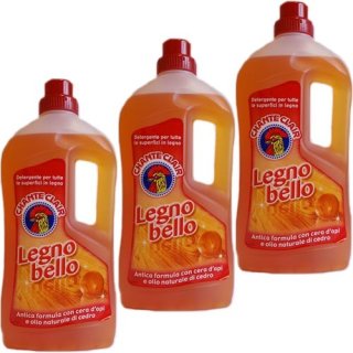 3x Chante Clair "Legno bello" Holzreiniger, 1250ml