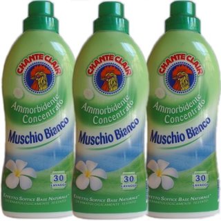 3x Chante Clair Ammorbidente Muschio Bianco "Weichspüler Konzentrat", 750 ml