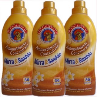 3x Chante Clair Ammorbidente Mirra & Sandalo "Weichspüler Konzentrat", 750 ml