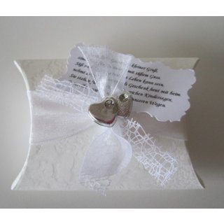 Gastgeschenke Kartonage Hochzeit Taufe Tischdeko Weiß