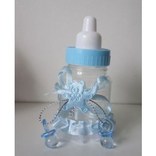 10 Fläschchen Gastgeschenke JungeTaufe Tischdeko hellblau